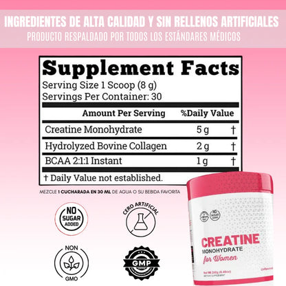 GLUTEPRO - CREATINA PARA MUJER